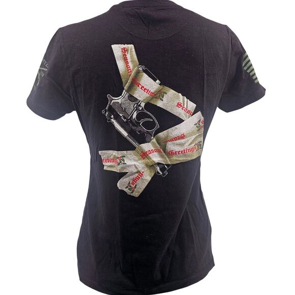 Grunt Style Yippie Ki Yay Christmas Holiday Graphic Tee Tshirt Women's L 3324 - Picture 1 of 7